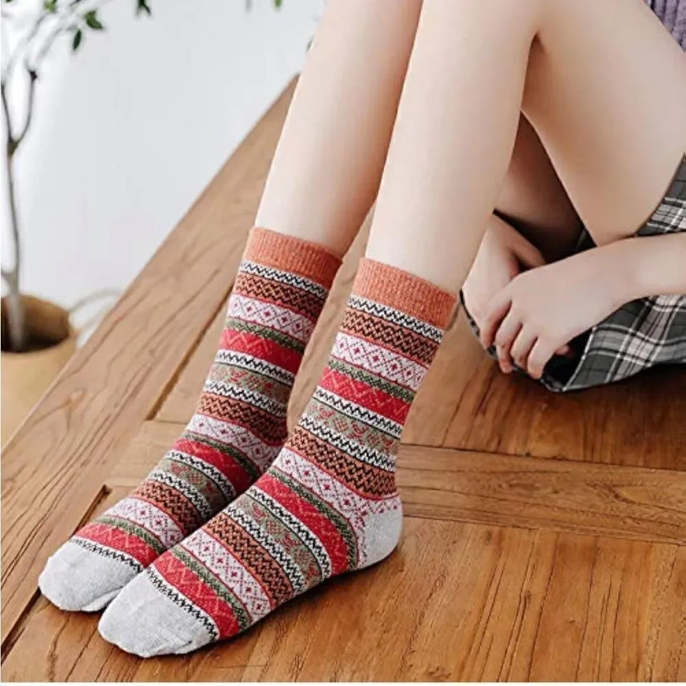 Nordic style wool winter socks